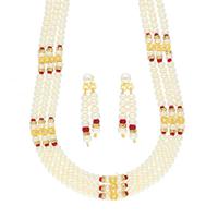 Red Stone Pearl Necklace