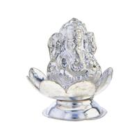 Lord Lotus Ganesh Silver Idol