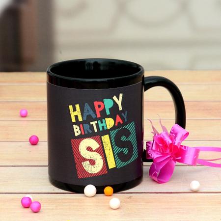 Black Birthday Mug (Sister)