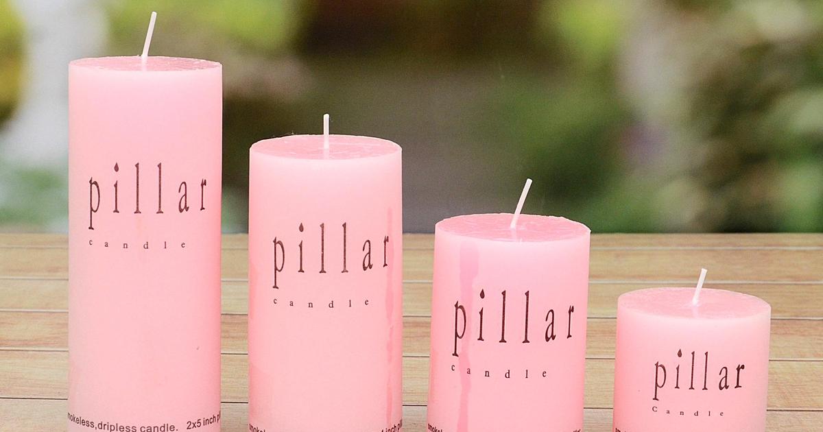 Pink Pillar Candle Set, Candles & Lanterns