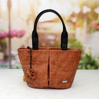 Designer Brown Flower Handbag
