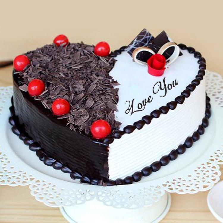 Black Forest Vanilla Cake (Heart)