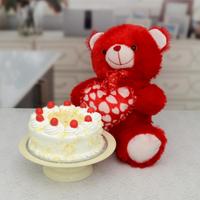 White Forest Cake & Teddy