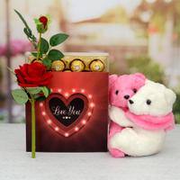 Chocolate, Rose & Hug Teddy