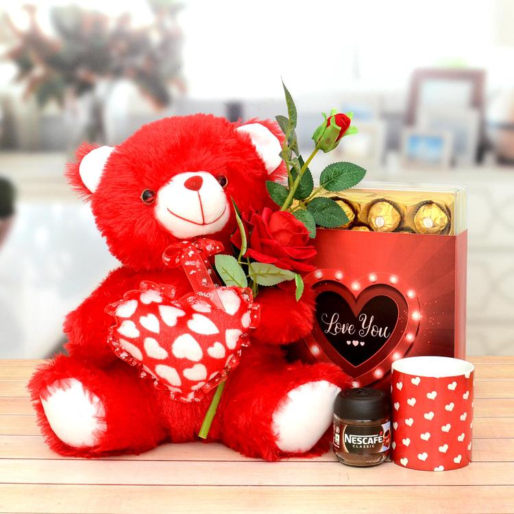 Exotic Love You Combo Of Chocolate & Teddy
