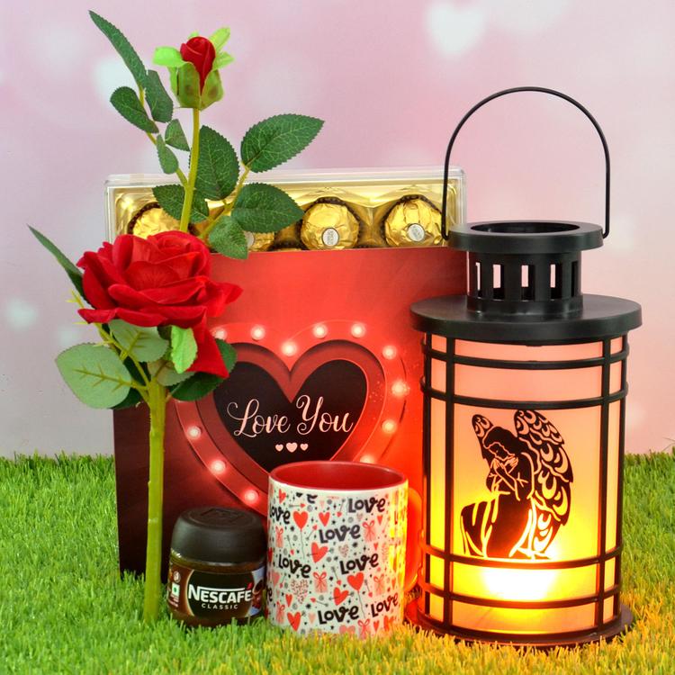 Love You Ferrero Rocher With Lantern Hamper