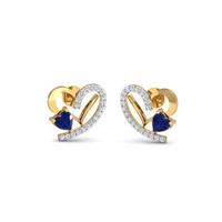 Golden Heart Diamond Earrings