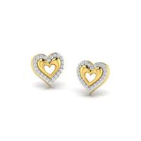Heart In Heart Diamond Earrings