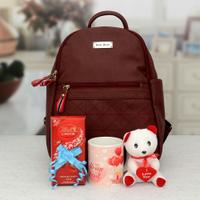 Women Backpack With Lindt Chocolate Hamper