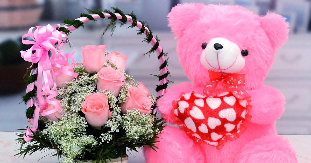 flower bear pink