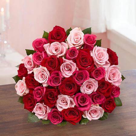 Pink & Red Roses Bouquet