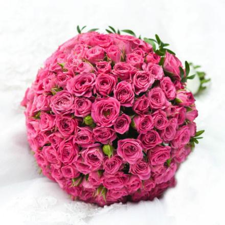 100 Pcs Pink Roses Bouquet