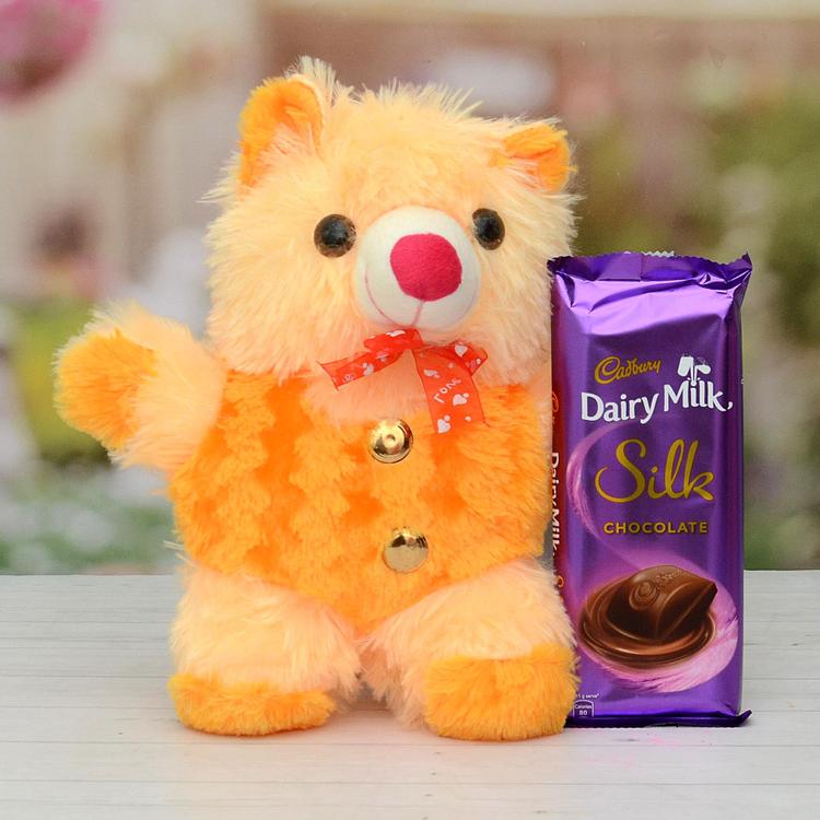 Dairy Milk Silk With Small Cute Teddy