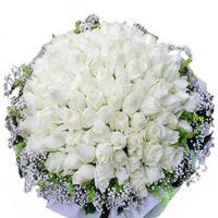 80 Pcs White Rose Bouquet