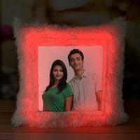Red LED Square Pillow