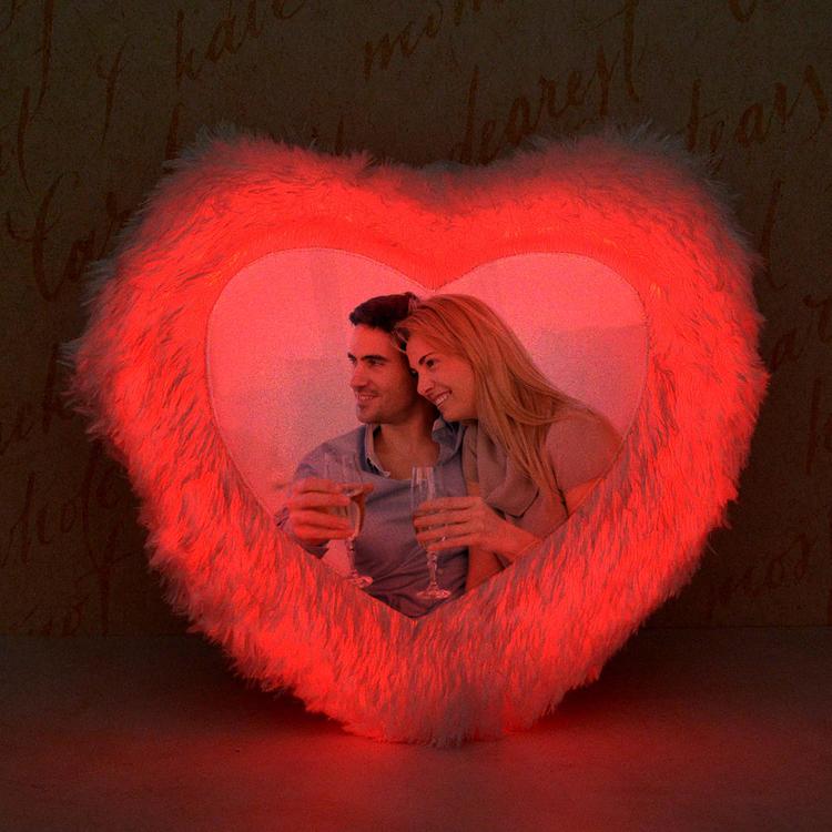 Red LED Personalized Pillow
