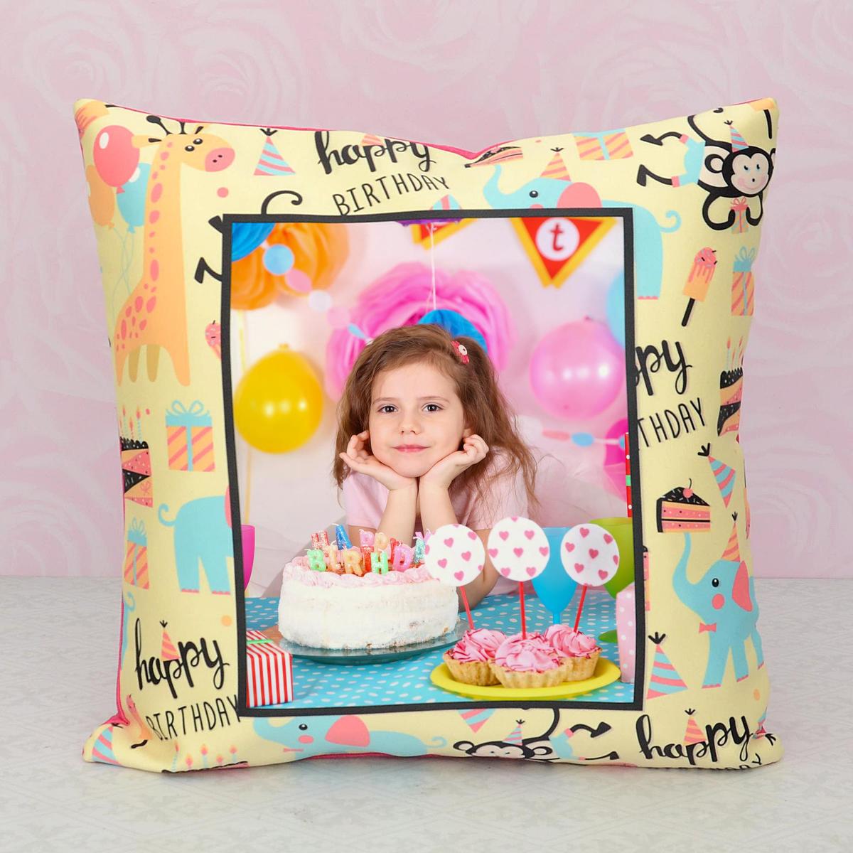 Cute Happy Birthday Personalized Pillow, Personalized Birthday Gifts