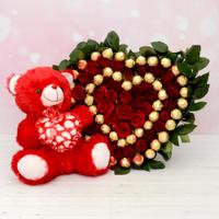 Teddy, Heart Rose & Ferrero