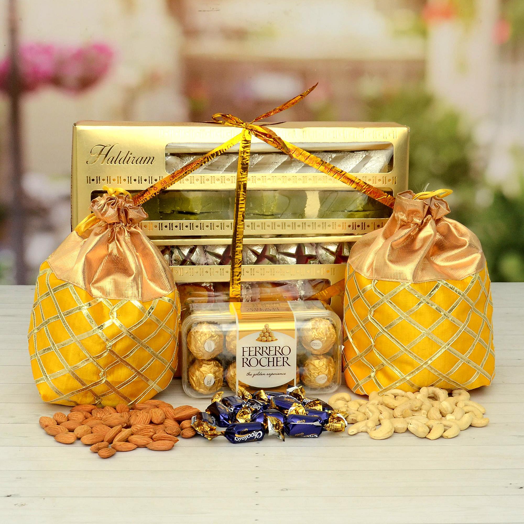 Sweets, Dry Fruits & Rocher | Gift Baskets