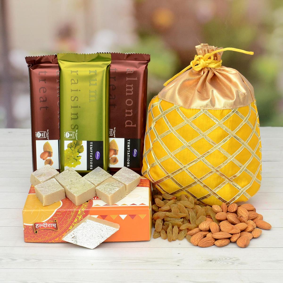 Kaju Barfi With Temptation & Mixed Dryfruits | Gift Baskets