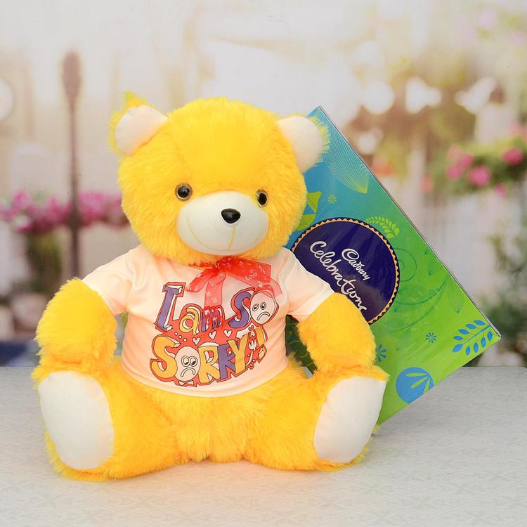 So Sorry Yellow Teddy With Cadbury Celebration