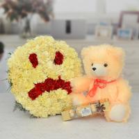 Sad Flower Arrangement, Teddy, Chocolate