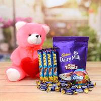 Small Pink Teddy & Chocolates