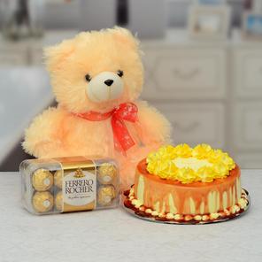 Cake, Teddy & Chocolates Cake, Teddy & Chocolates
