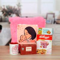 Mom Special Pillow With Healthy Breakfast Combo