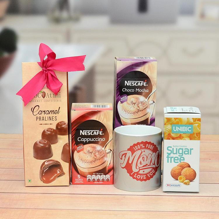 Nescafe With Cookies & Chocolates For Mom