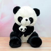 Cute Big Panda Holding Baby