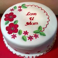 Love You Mom Strawberry Fondant Cake 2 Kg