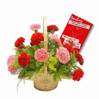 Carnations With Card (Midnight)