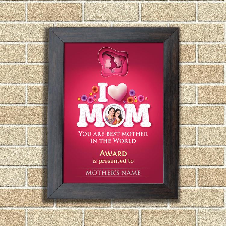 I Love Mom Personalized Certificate