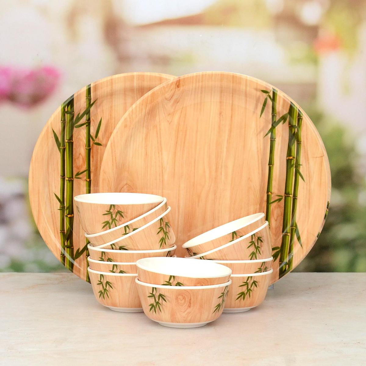 18 Pc Bamboo Dinner Set Kitchen & Tableware Gifts
