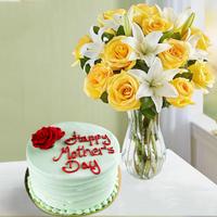 Vanilla Cake, Rose & Lilies