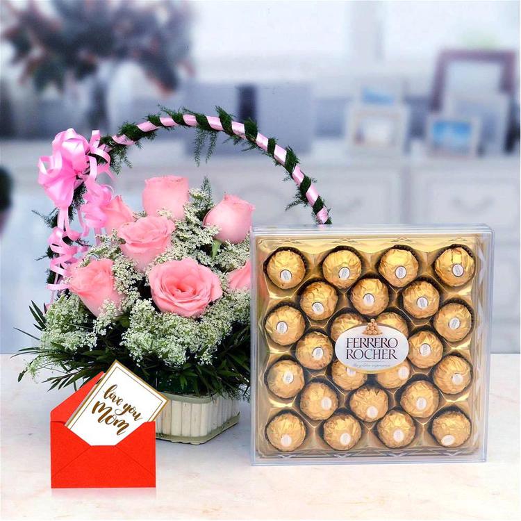 Rose Basket & Ferrero Rocher