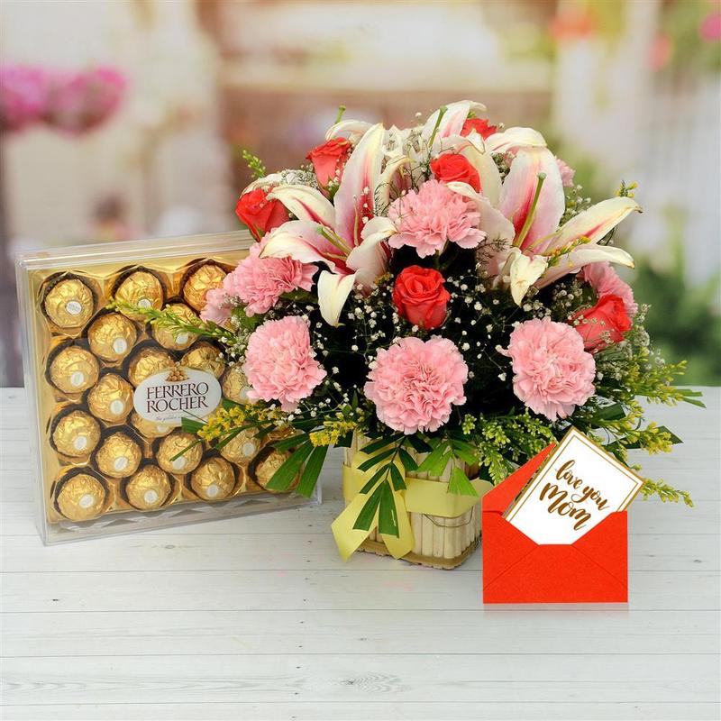 Flower & Ferrero Rocher | Mothers Day Flowers & Chocolates