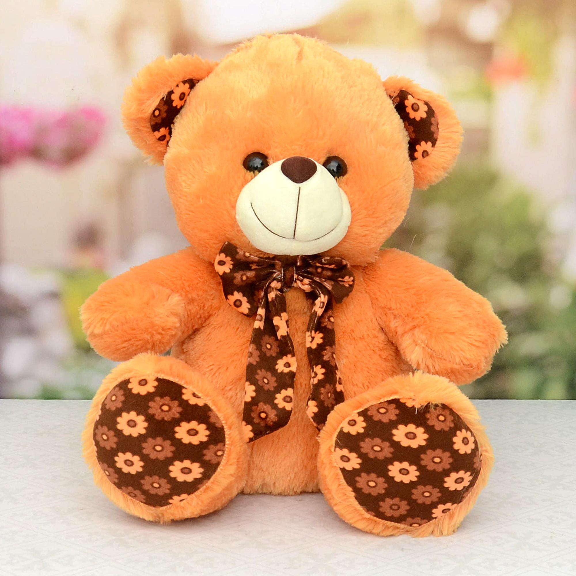 Brown Cute Teddy Bear With A Bow | Soft Toys