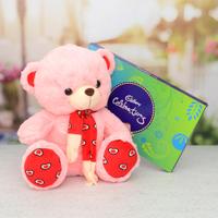 Pink & Red Cute Teddy & Celebration