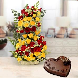 Cake (Heart) & Roses Cake (Heart) & Roses