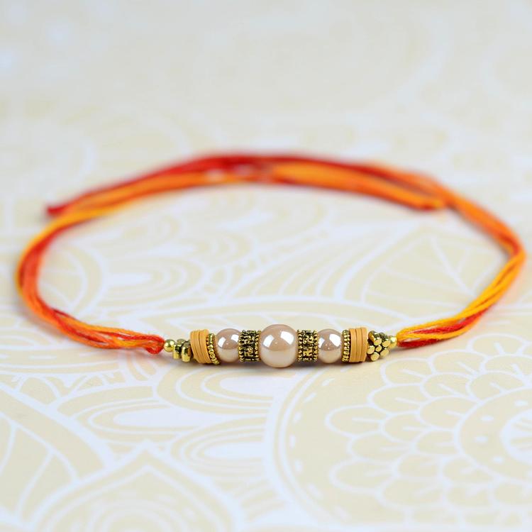 Glossy Beads Antique Rakhi