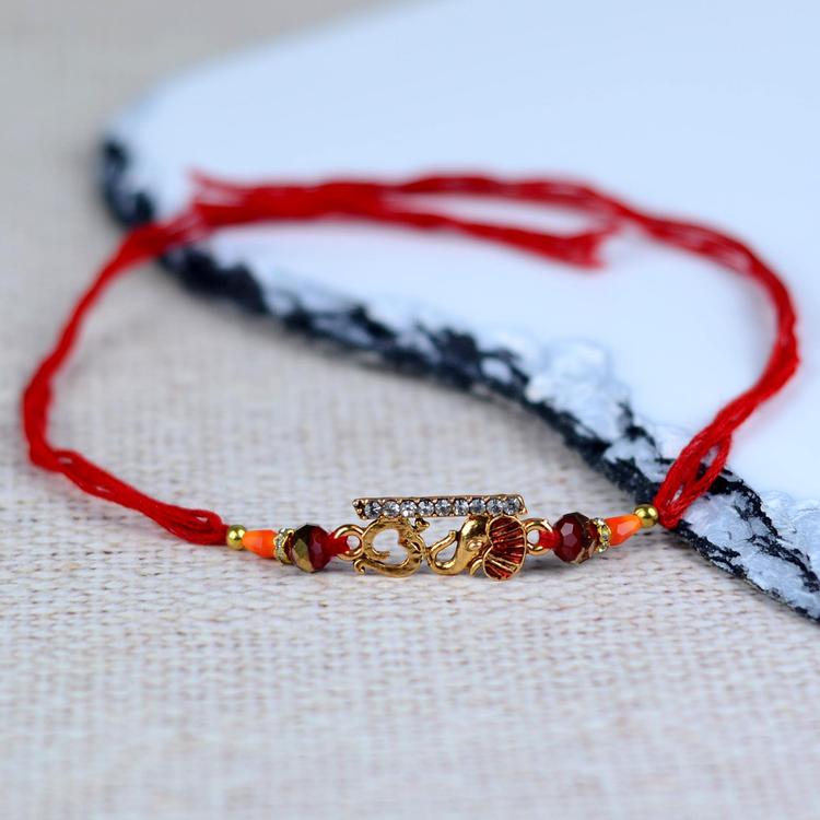 Dual-tone Om Ganesh Rakhi