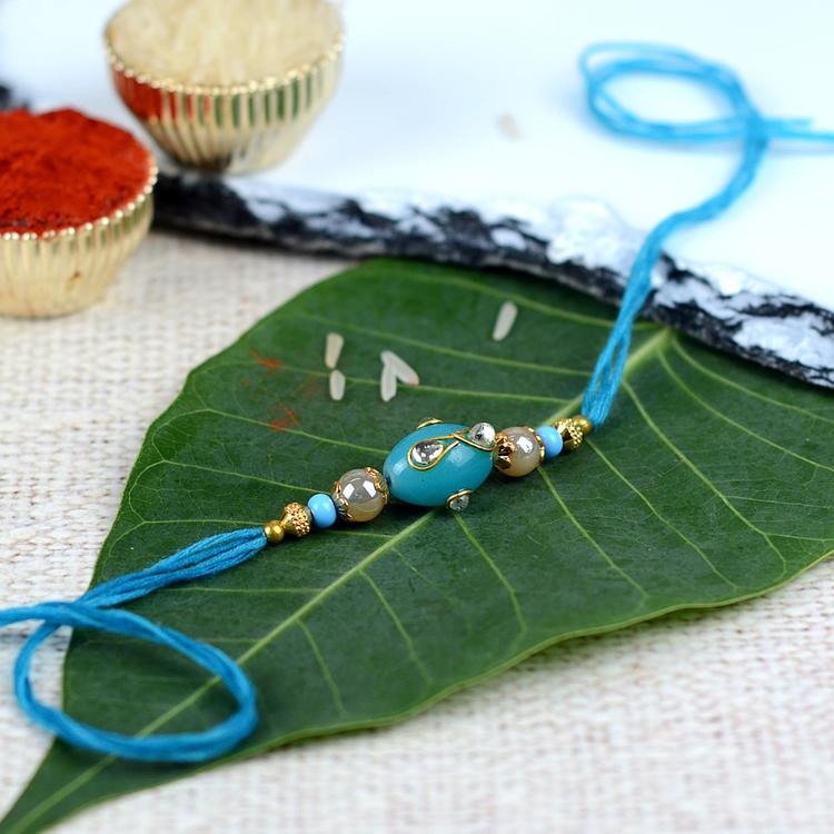 Blue Beads Rakhi