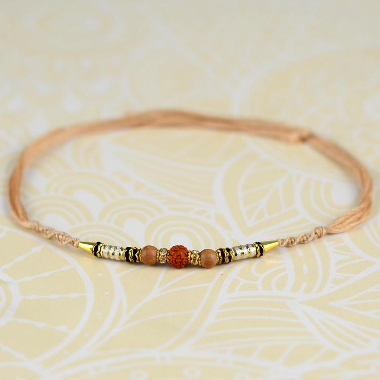 Single Rudraksh Tulsi Rakhi