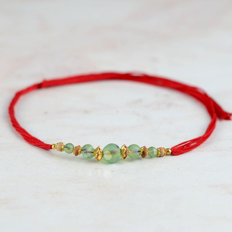 Light Teal Crystal Rakhi