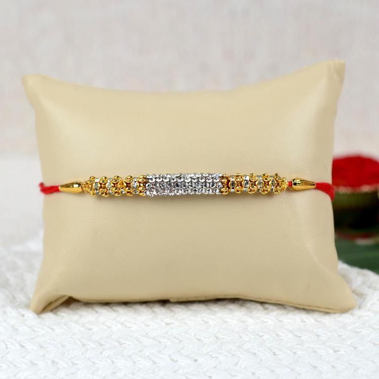 Dual Tone Gold Silver Bracelet Rakhi