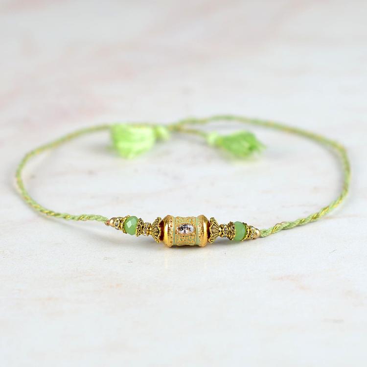 Tibetan Golden Teal Rakhi