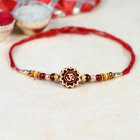 Beads with Floral Om Rakhi