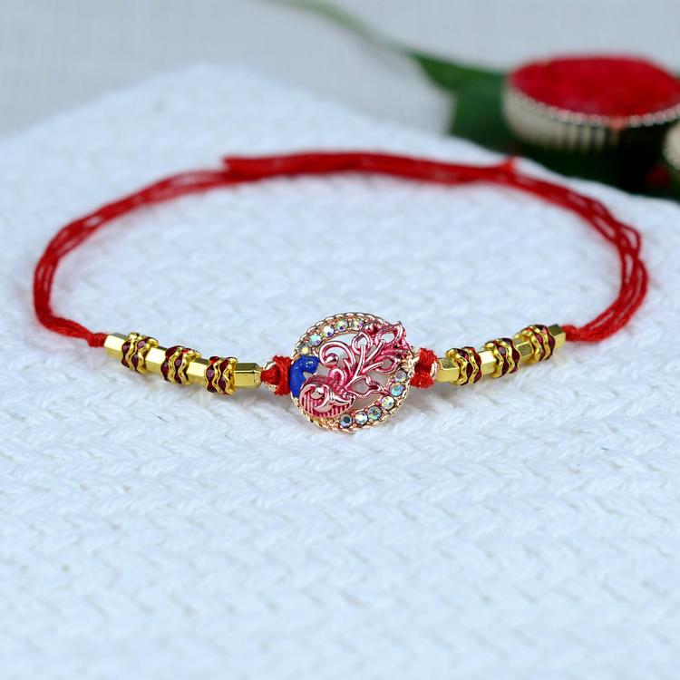 Coin Wire Peacock Rakhi